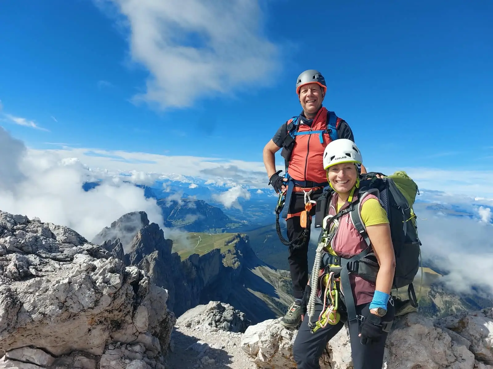 Sandra und Hubert auf dem Sas Rigais | © DAV Tittmoning / Kurt Stemmer